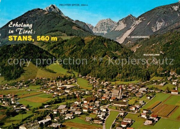 Stans Tirol Fliegeraufnahme mit Fiechter Spitze Sta