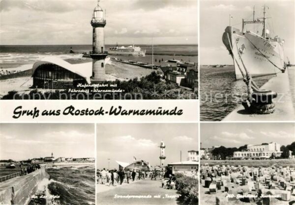 Warnemuende Ostseebad Hafeneinfahrt Fährschiff Warnemünde Str