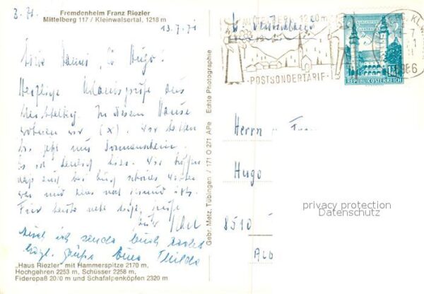 Mittelberg Kleinwalsertal Fremdenheim Franz Riezler – Bild 2