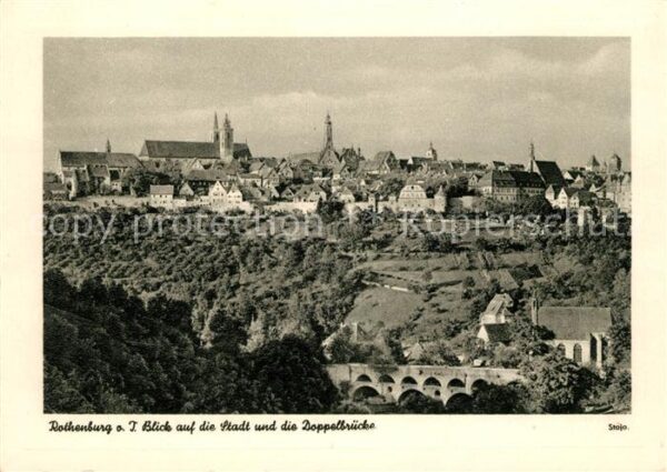 Rothenburg Tauber Doppelbrücke Panorama