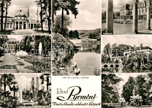 Bad Pyrmont Kurpark hyllige Born Kurhaus Palmengart