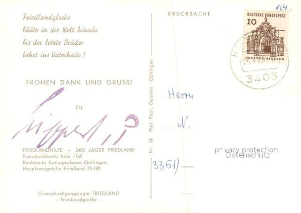 Friedland Goettingen Lager Glocke – Bild 2