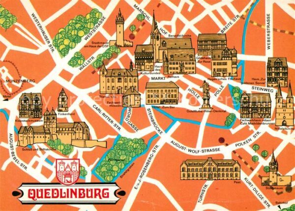 Quedlinburg Panoramastadtkarte