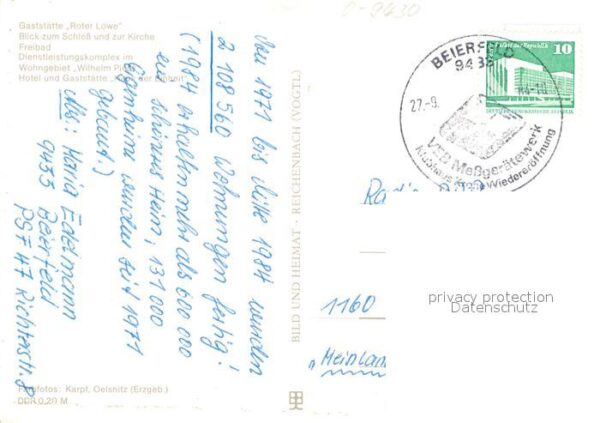 Schwarzenberg Erzgebirge Gaststätte Roter Löwe Schloss Kirche Fr – Bild 2
