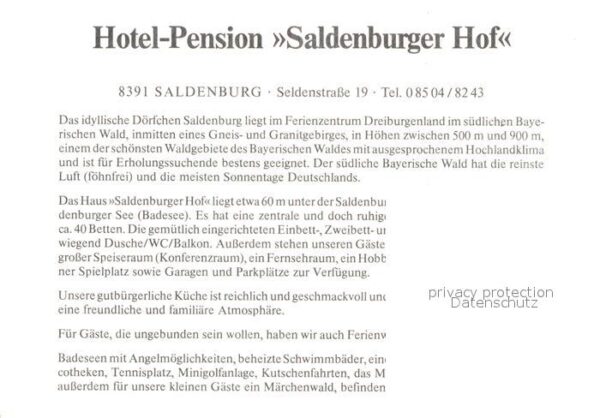 Saldenburg Saldenburger Hof Hotel Pension – Bild 2