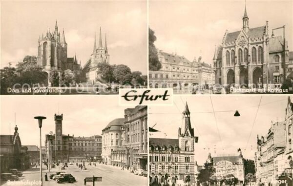 Erfurt Dom Severikirche Fischmarkt Rathaus Bah