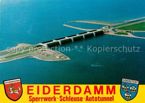 Eiderstedt Fliegeraufnahme Eiderdamm Sperrwerk Sch