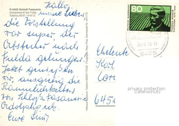 Fulda Fliegeraufnahme Schloss Fasanerie Adolp – Bild 2