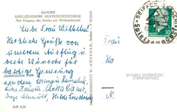 Seiffen Erzgebirge Dorfeingang Pferdeschlitten – Bild 2