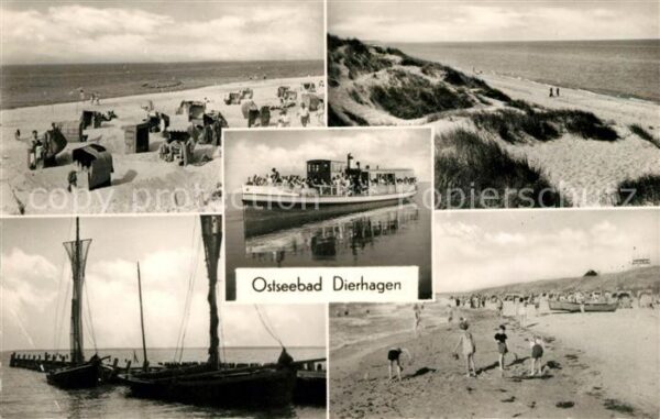 Dierhagen Ostseebad Strandpartien Fahrgastschiff Bootsanleg