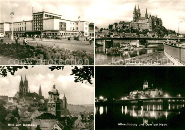 Meissen Elbe Sachsen Bahnhof Albrechtsburg und Dom Blick vom