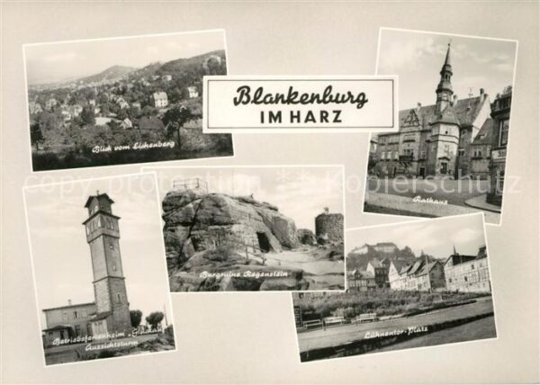 Blankenburg Harz Blick vom Eichenberg Rathaus Aussichtst