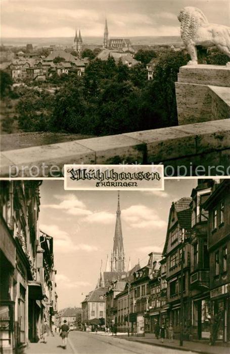 Muehlhausen Thueringen Blick vom Schloss Stadtansicht
