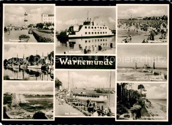 Warnemuende Ostseebad Promenade Fährschiff Strandleben Stolte