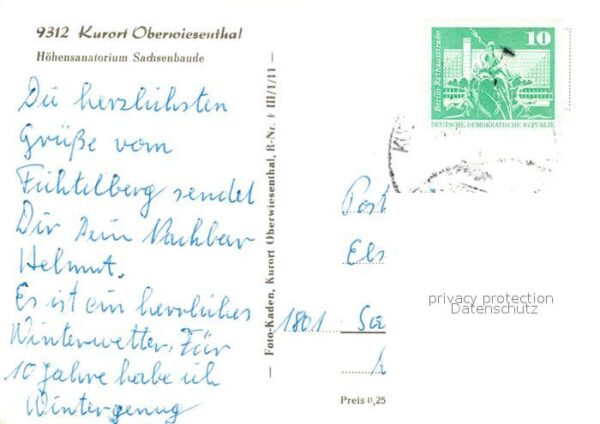Oberwiesenthal Erzgebirge Höhensanatorium Sachsenbaude Winter – Bild 2