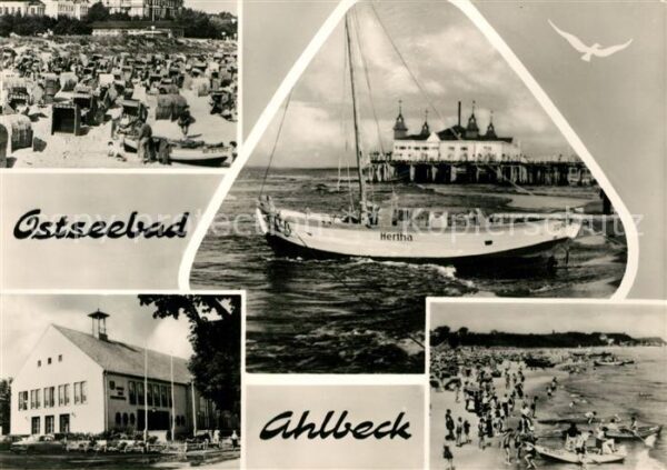 Ahlbeck Ostseebad Strand Segelboot Hertha Seebrücke