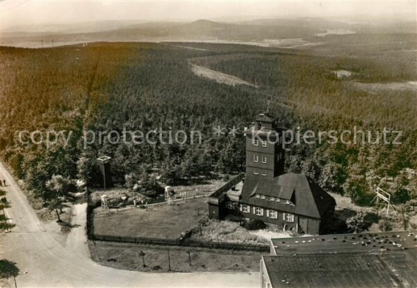 Oberwiesenthal Erzgebirge Fliegeraufnahme Fichtelberghaus Aussich
