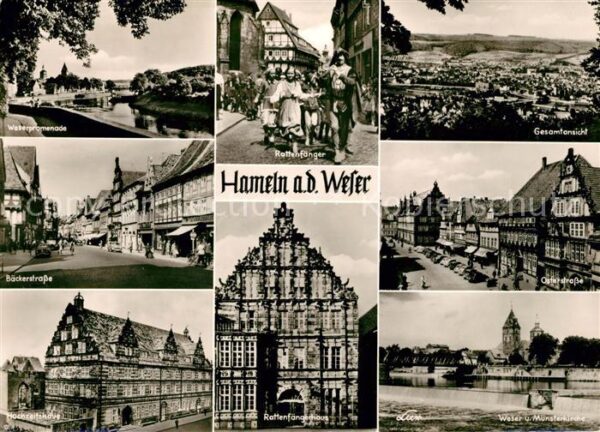 Hameln Weser Weserpromenade Rattenfänger Bäckerstraß