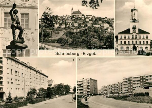 Schneeberg Erzgebirge Plastik Bergmannsbrunnen Rathaus Friede