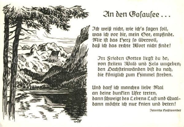 Gosausee Gedich Jolanthe Haßlwander