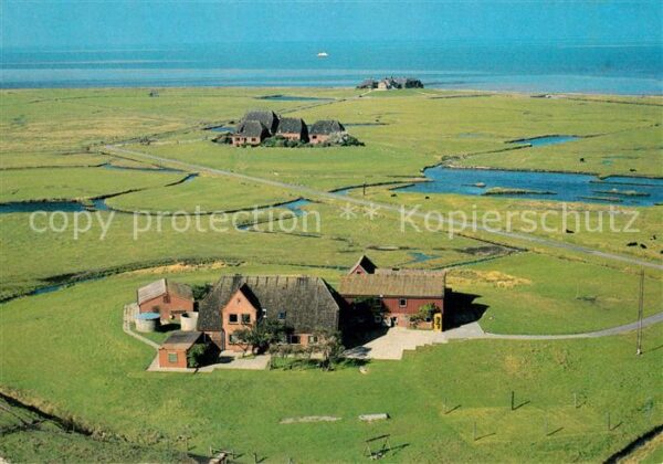 Hallig Hooge Fliegeraufnahme mit Volkerts Ipkens und