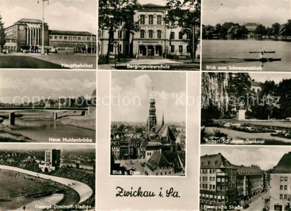 Zwickau Sachsen Hauptbahnhof Bergingenieurschule Schwan