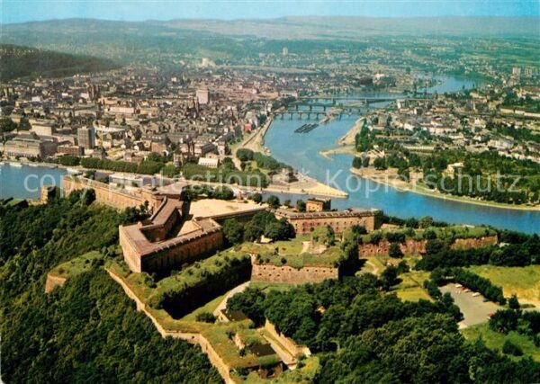 Koblenz Rhein Festung Ehrenbreitstein und Deutsches E