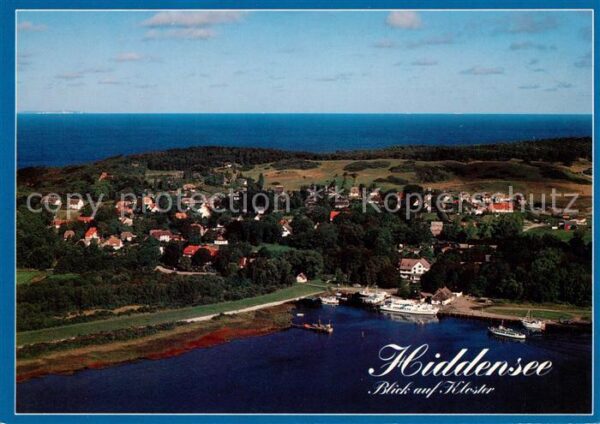 Insel Hiddensee Blick auf Kloster Fliegeraufnahme