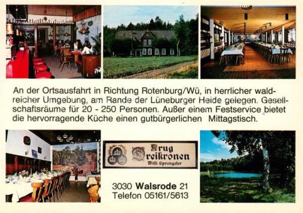 Walsrode Lueneburger Heide Krug Dreikronen Hotel Bar Speisesaal We