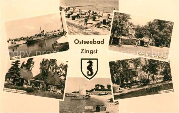Zingst Ostseebad Strand Wohnhaus Karl-Marx-Platz Hafen K