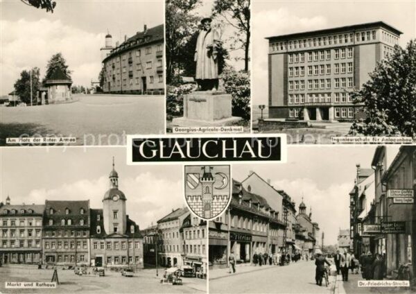 Glauchau Platz der Roten Armee Georgius Agricola