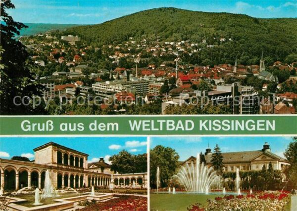 Bad Kissingen Stadtblick Kurhaus Kurpark Fontäne