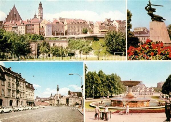 Warszawa Panorama Starego Miasta Pomnik Bohate P
