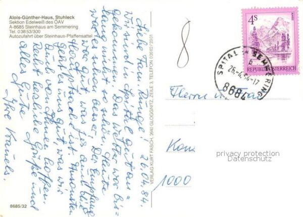 Steinhaus am Semmering Alois Günther Haus Stuhleck Kreuz – Bild 2
