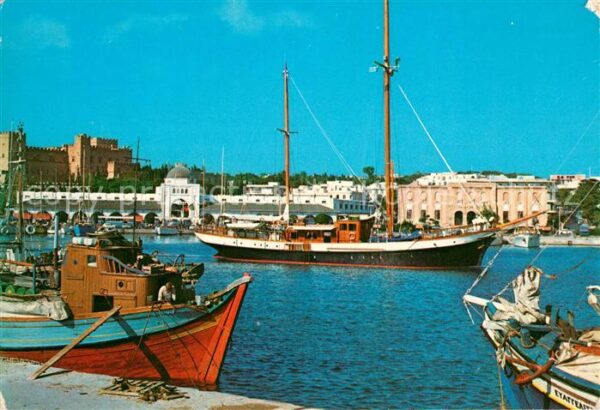 Rhodos Rhodes Aegaeis Hafenpartie