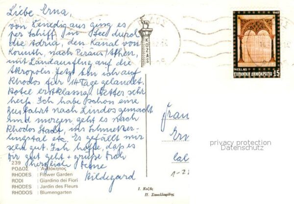 Rhodos Rhodes Aegaeis Blumengarten – Bild 2