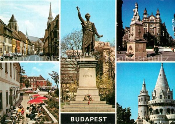 Budapest Strassenpartie Terrasse Petofi Denkmal