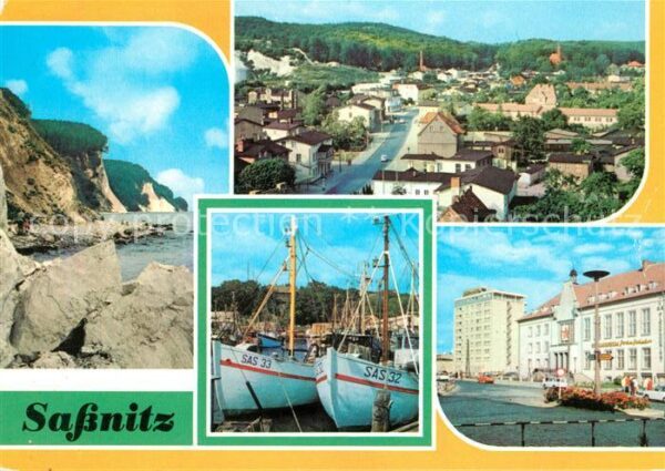 Sassnitz Ostseebad Ruegen Panorama Kreideküste Hohes Ufer Fischer