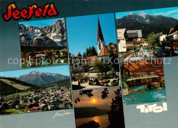 Seefeld Tirol Panorama Hallenbach Abendstimmung Kirch