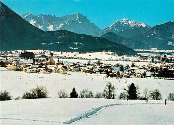 Ohlstadt Winterlandschaft Zugspitzgruppe