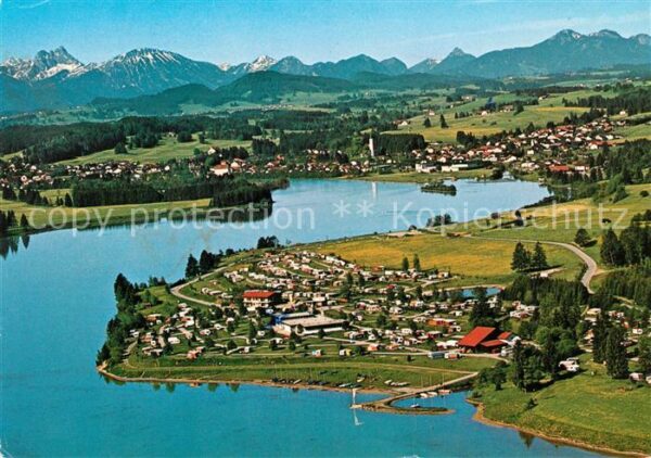 Lechbruck See Fliegeraufnahme Campingplatz Club Stadt