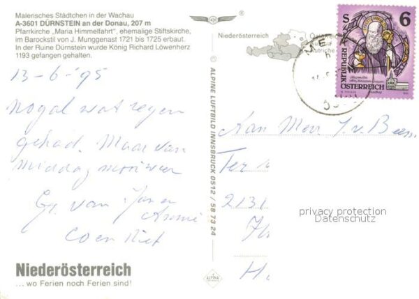 Duernstein Wachau Fliegeraufnahme Pfarrkirche Maria Himme – Bild 2