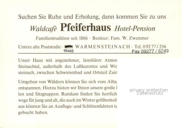 Warmensteinach Waldhotel Pfeiferhaus – Bild 2