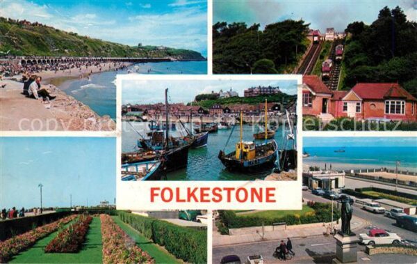 Folkestone Zahnradbahn Park Strand Denkmal Hafen