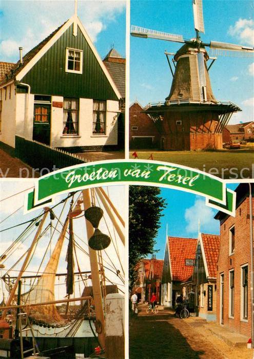 Texel Windmühle Fischutter Ortsansicht