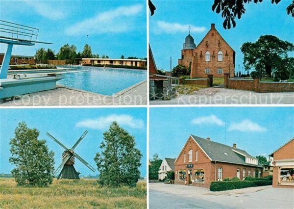 Ihlow Ostfriesland Riepe Windmühle Schwimmbad Kirche