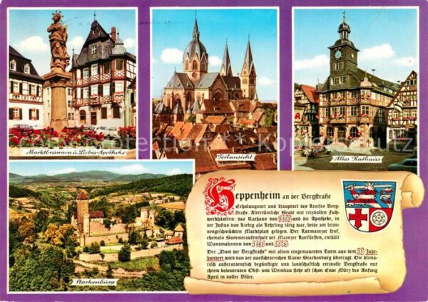 Heppenheim Bergstrasse Marktbrunnen Liebig Apotheke Altes Rath