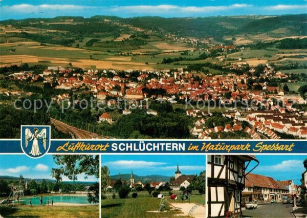 Schluechtern Fliegeraufnahme Panorama Schwimmbad Ort