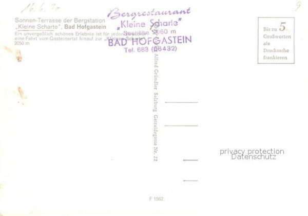 Bad Hofgastein Bergrestaurant Kleine Scharte Sonnenter – Bild 2