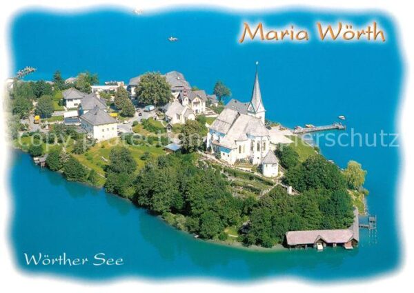 Maria Woerth Woerthersee Fliegeraufnahme Wallfahrtskirche Pfarrk